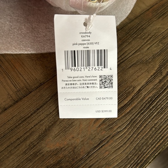 Kate Spade Rosie canvas crossbody pink peppe NWT - Picture 13 of 13